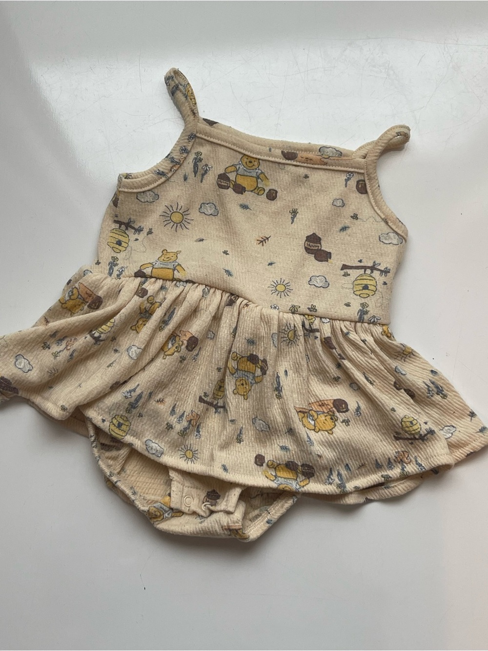 Disney Baby Cream Printed Ruffle Romper - Winnie the Pooh